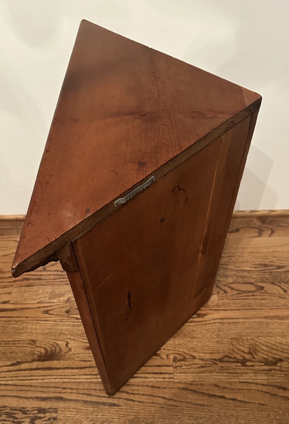 Vintage Rustic Pine Corner Cupboard Wall Hanging