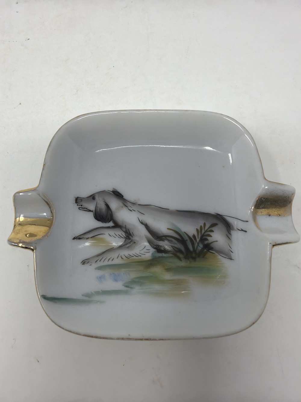 Vintage Dog Porcelain Ashtray