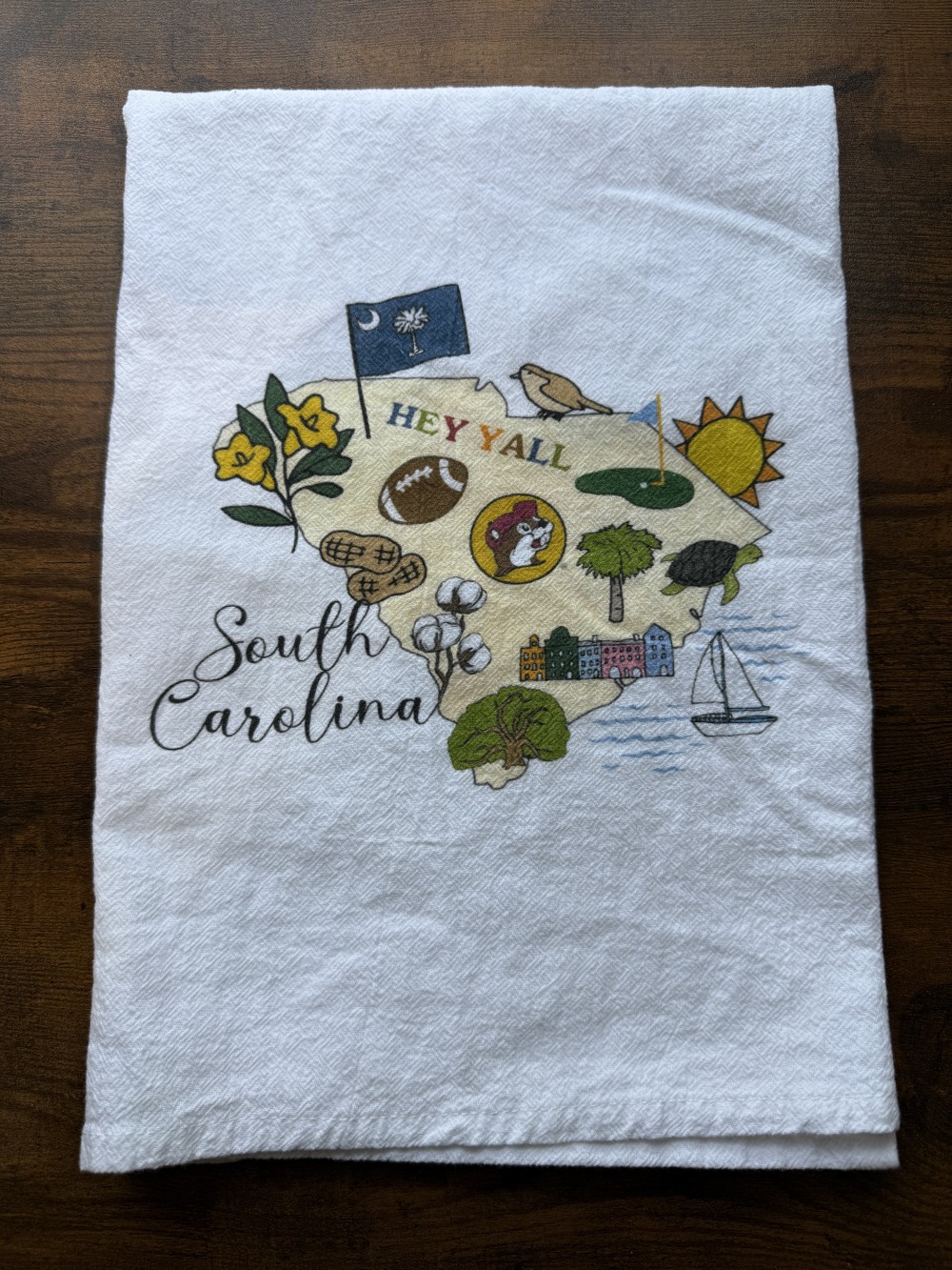 South Carolina hey yall tea towel