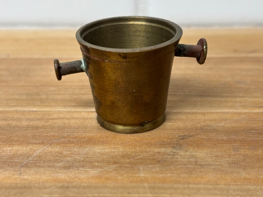 Miniature Vintage Brass Cachepot Planter Bucket Made in India Dollhouse Garden Decor 1