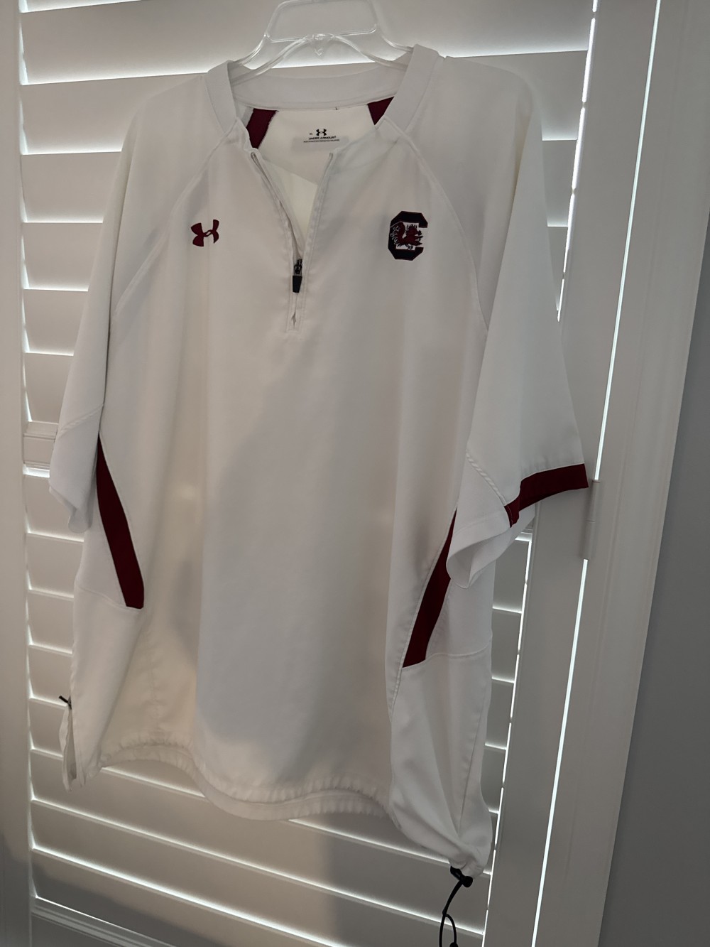 S/S UNDER ARMOUR, WHITE  QUARTER ZIP, XL