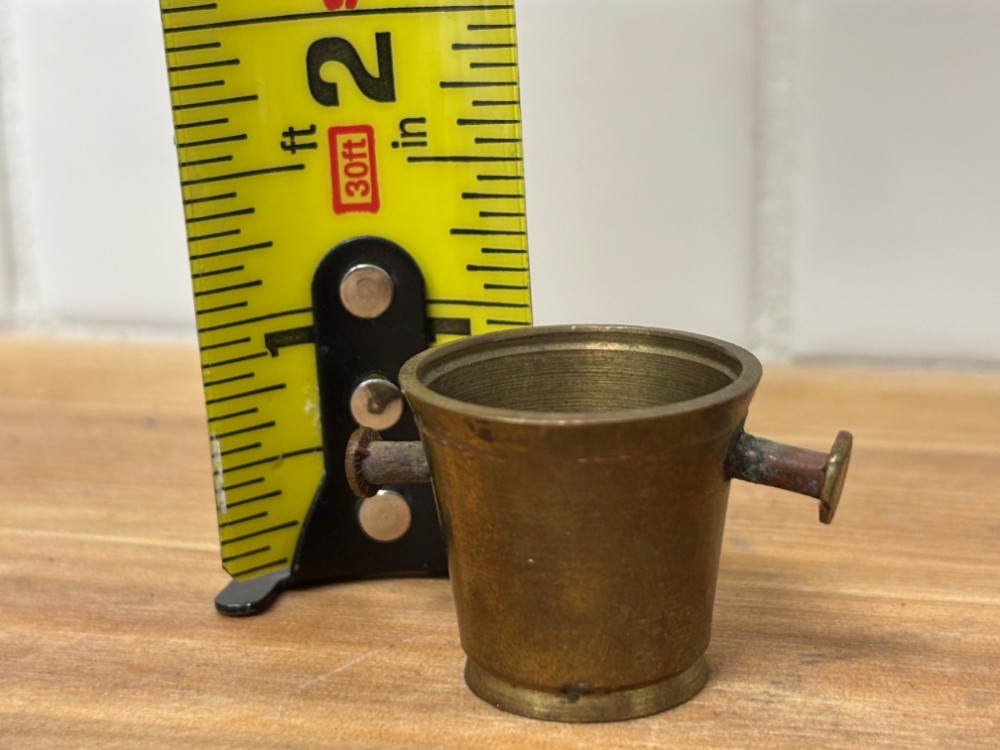 Miniature Vintage Brass Cachepot Planter Bucket Made in India Dollhouse Garden Decor 1