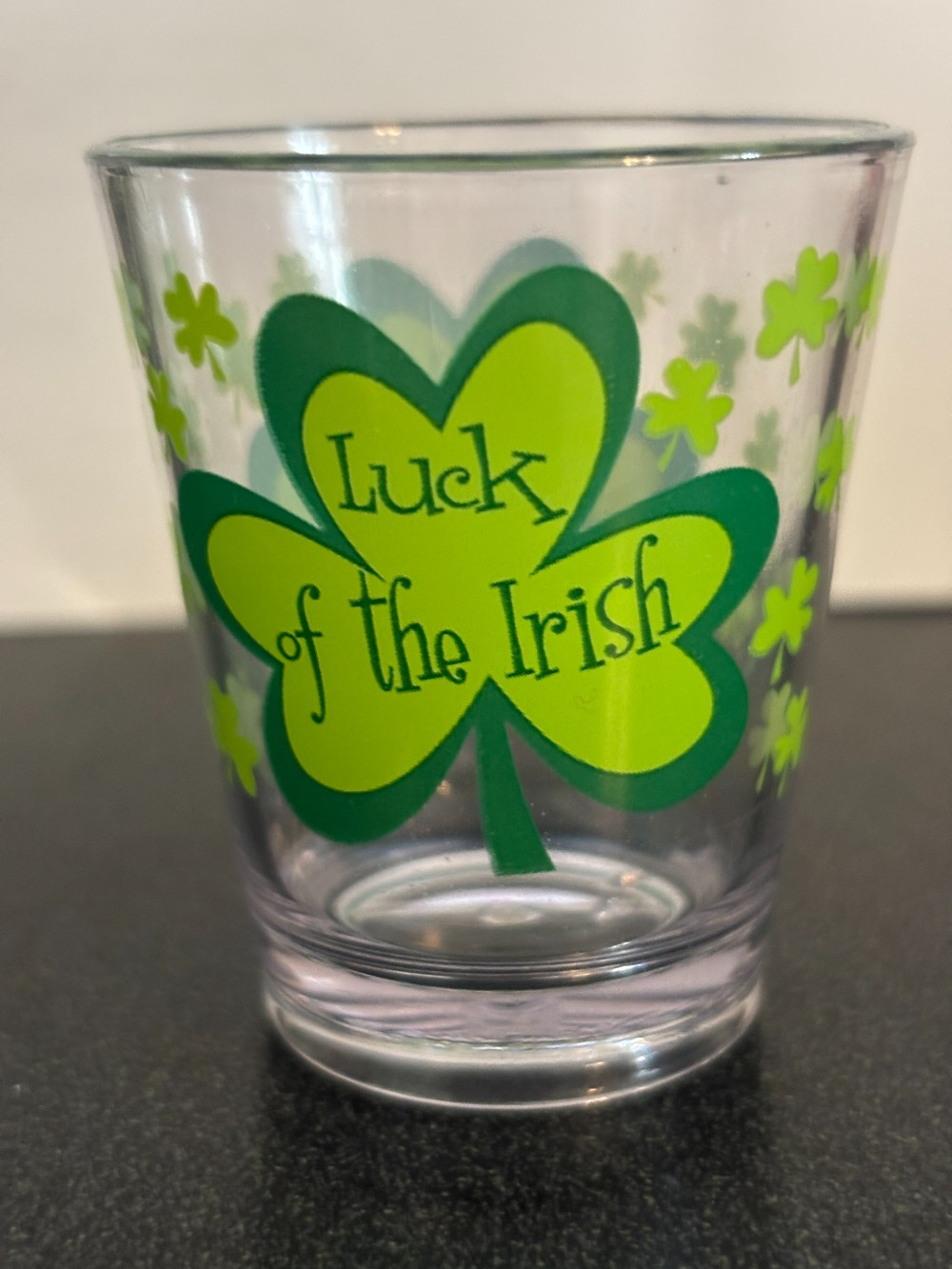 Luck of the Irish plastic shot glass