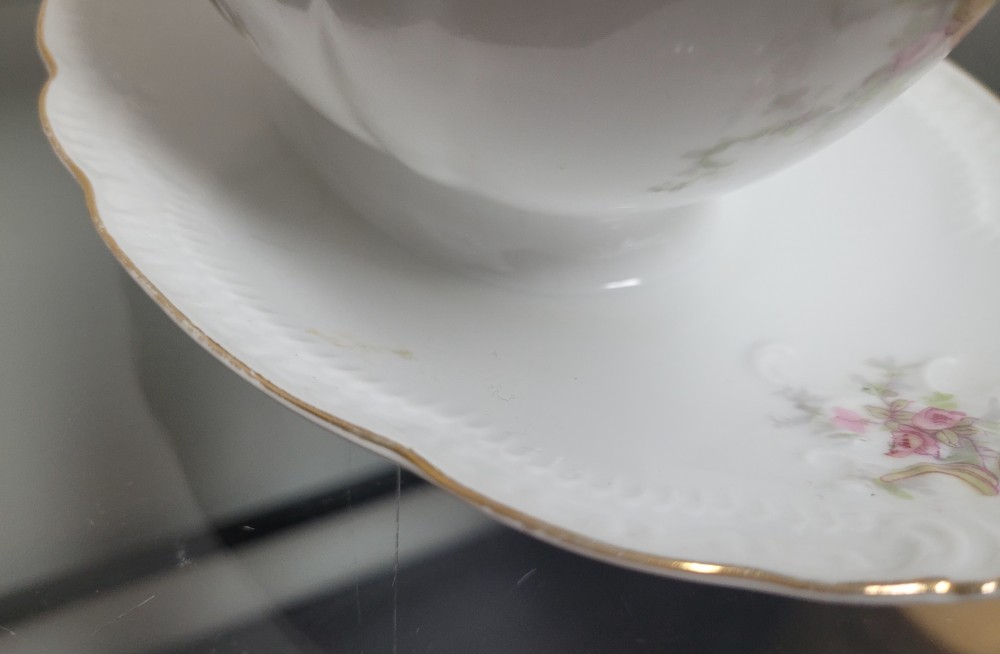 VTG ZS and Co Orleans gravy boat pink roses