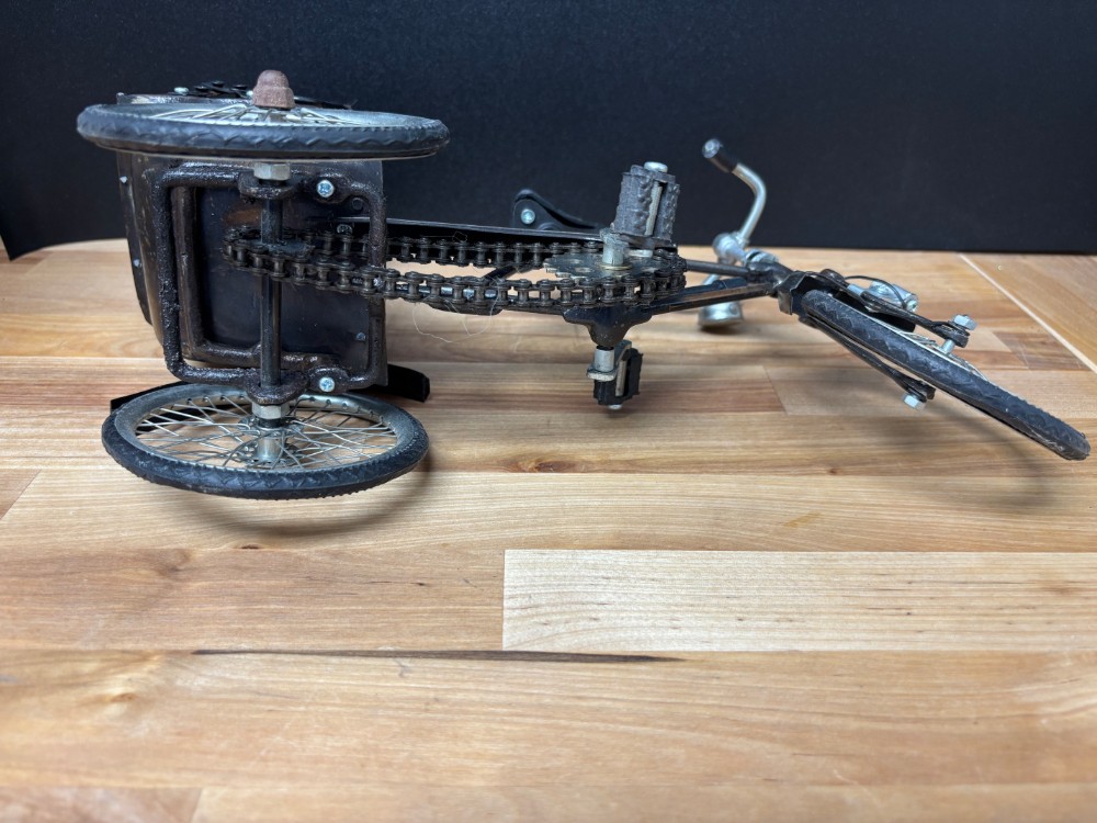 Vintage Metal Bicycle Rickshaw Pedicab with Canopy 14 Inch