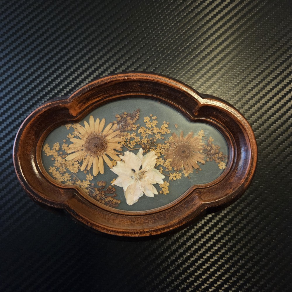 VTG Pressed Florals in Wood Frame