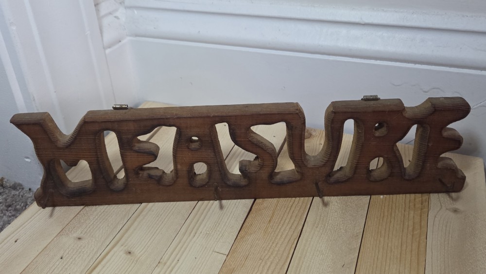 Vintage Wood Measuring Cup Holder