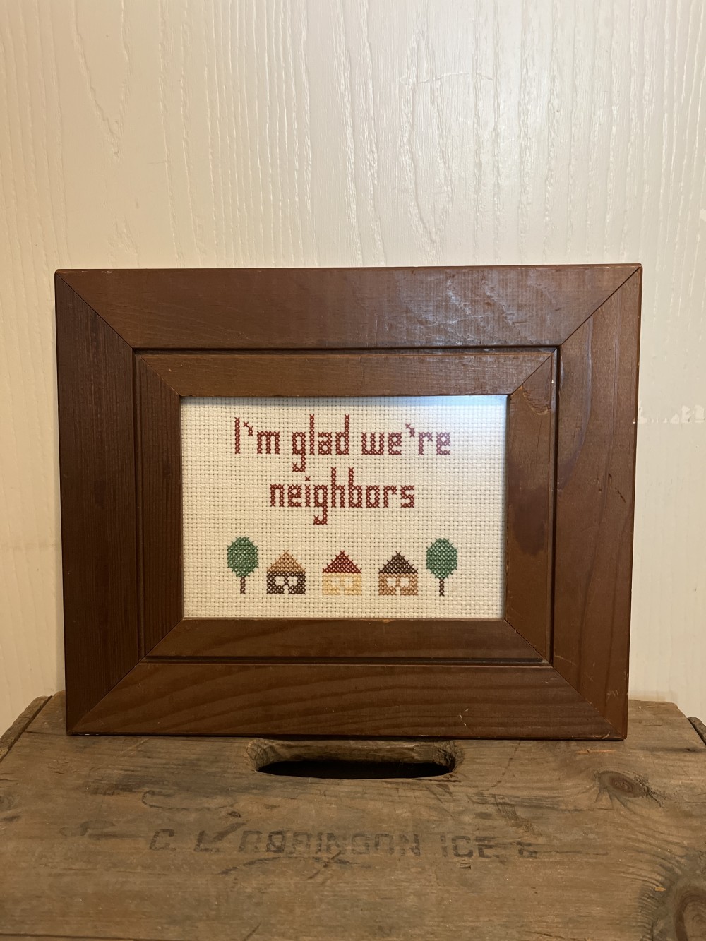 1979 “Neighbors” cross stitch