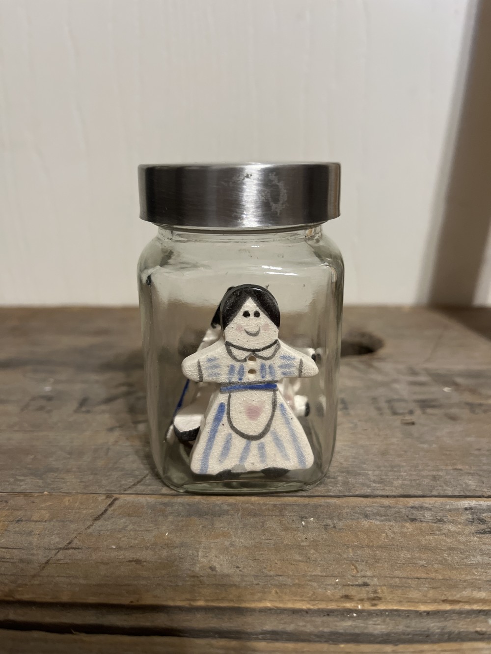 Jar of Vtg handmade ceramic buttons