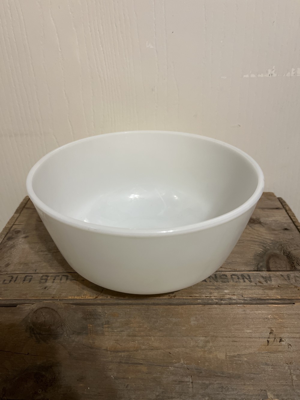 Vtg Fire King 8” white mixing bowl