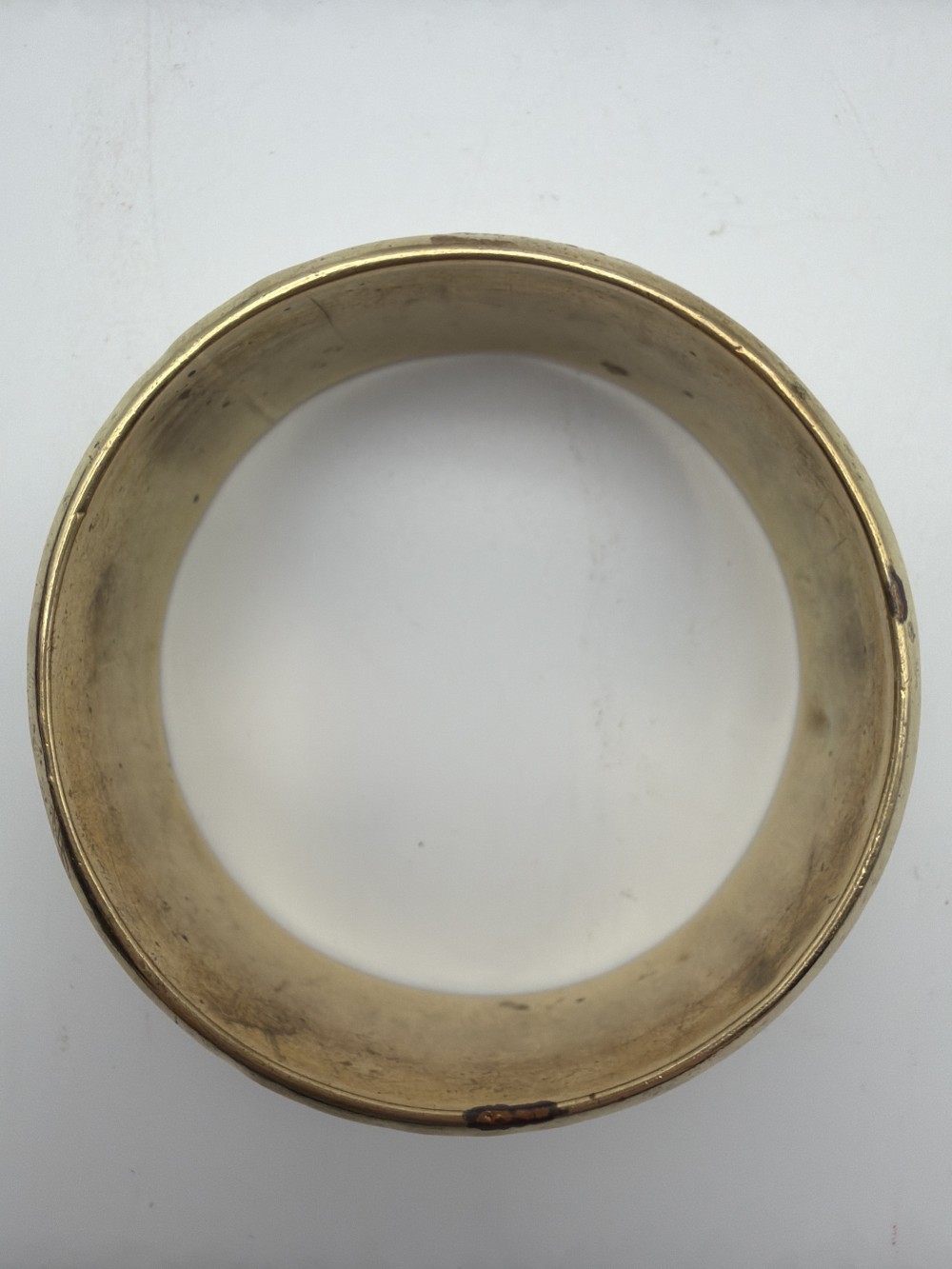 Vtg Etched Brass Floral Bangle