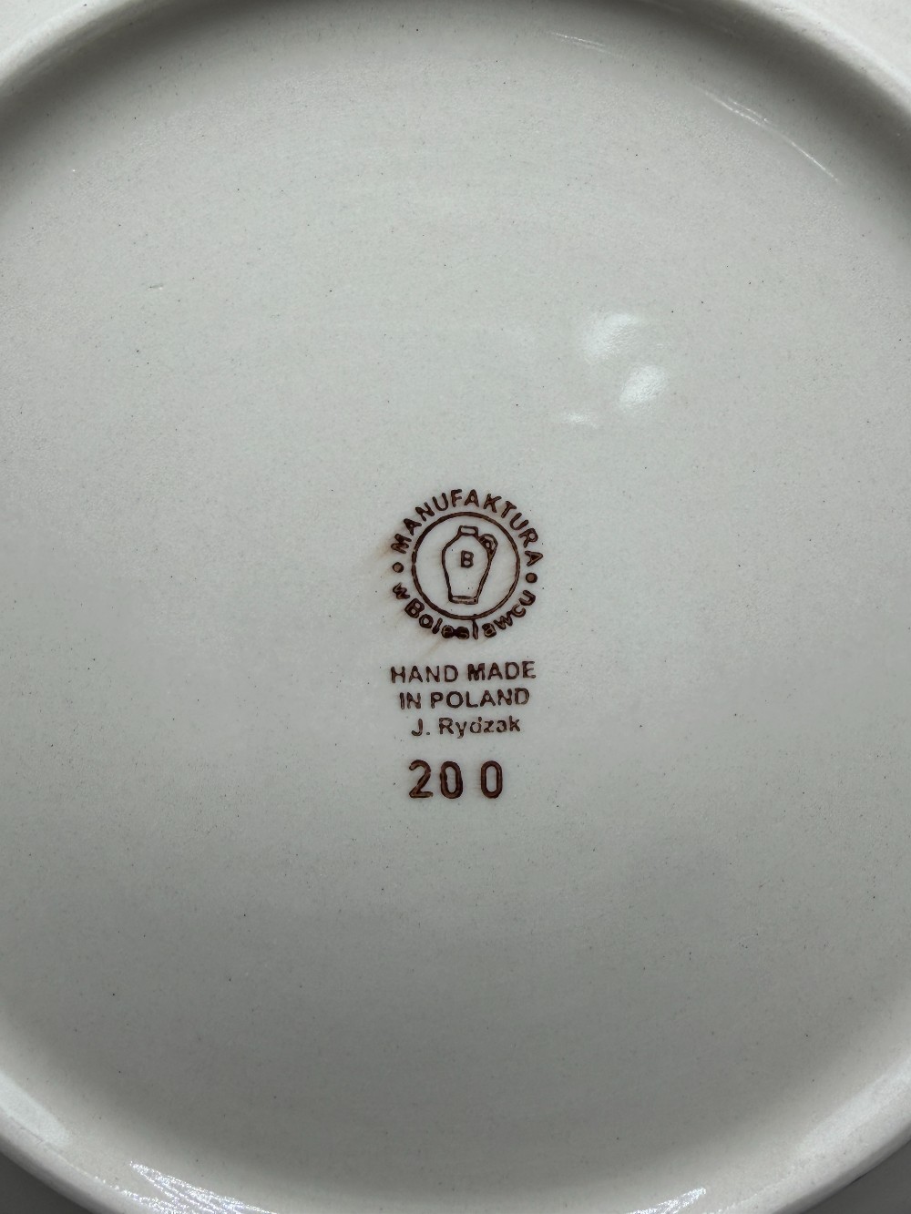 Signed Manufaktura Bolesławiec Polish Pottery Christmas Snowflake Plate