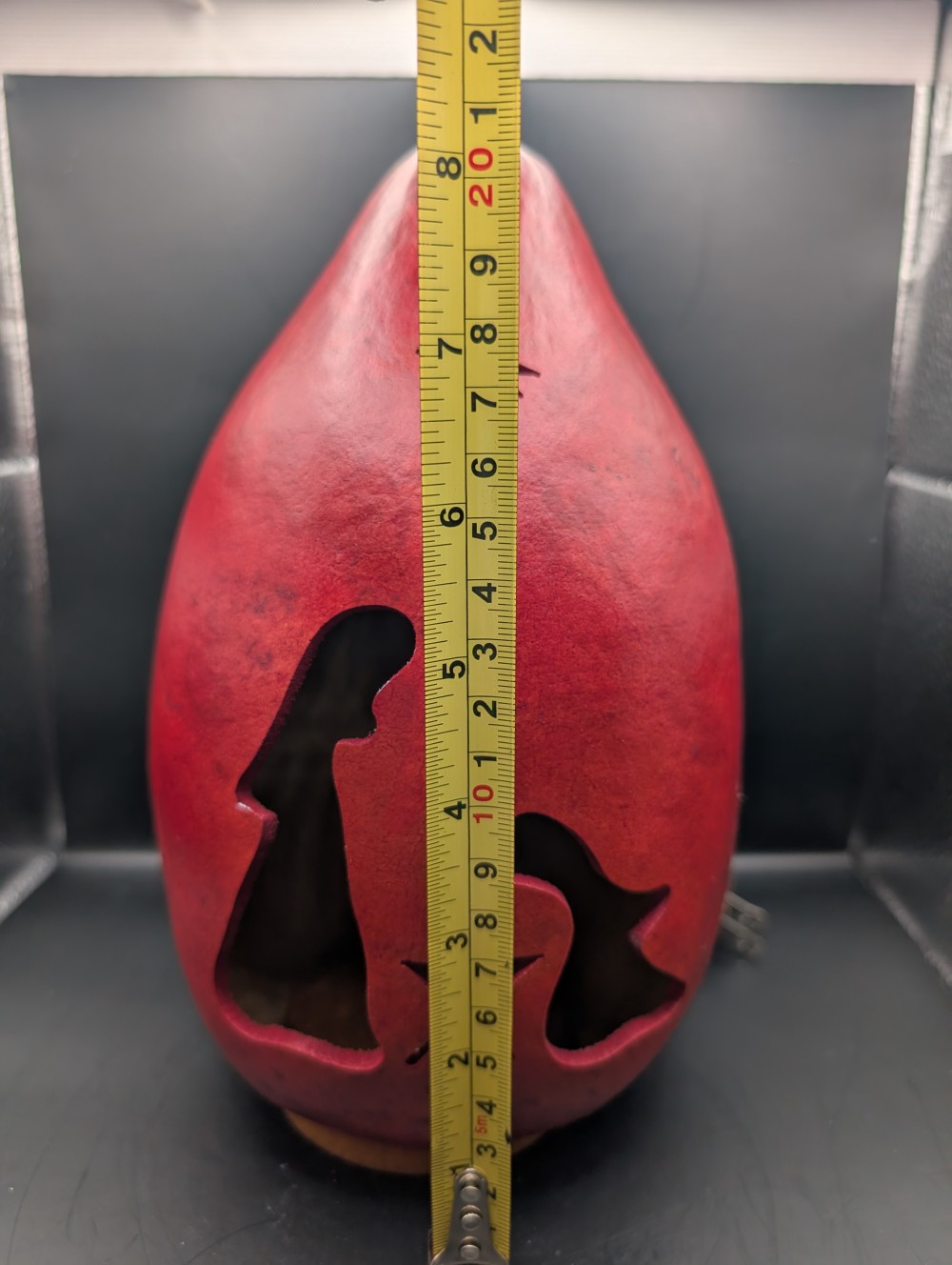 Handmade nativity gourd light