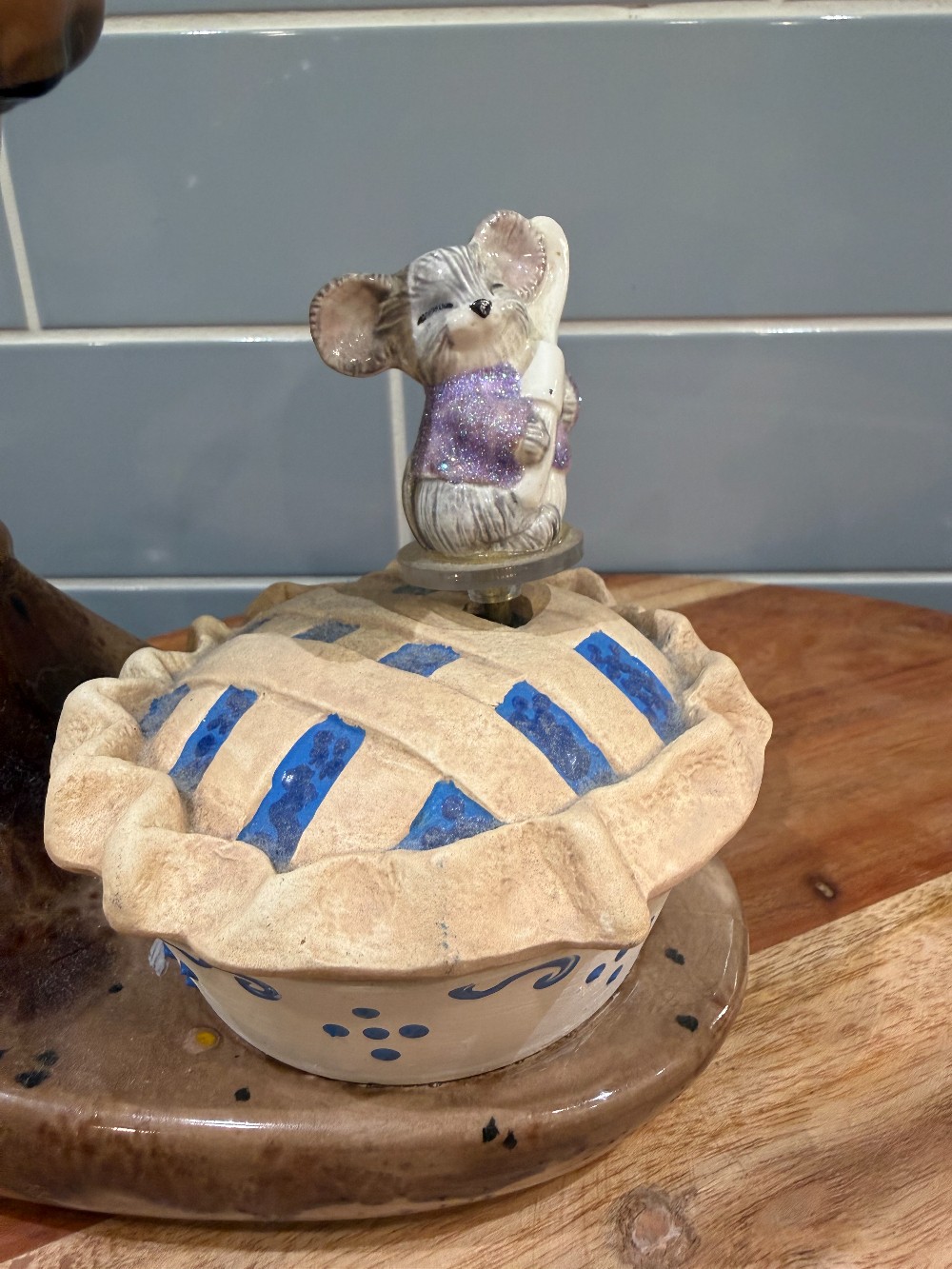 Vintage Ceramic Mechanical Music Box