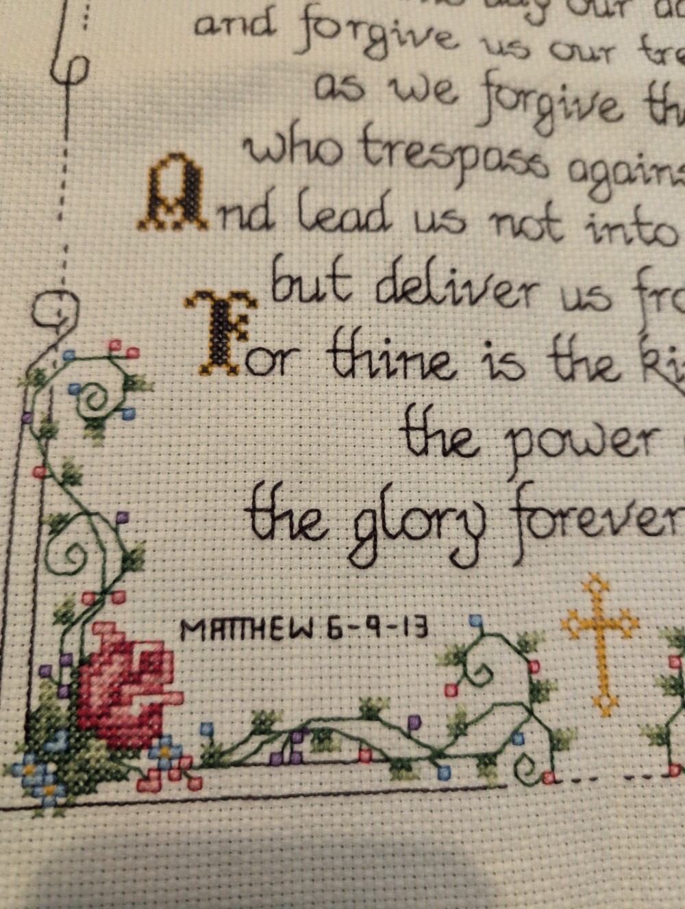 Cross-stitch Lord's Prayer