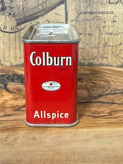 Colburn Allspice Tin Can Vintage Grannycore Farm Kitchen
