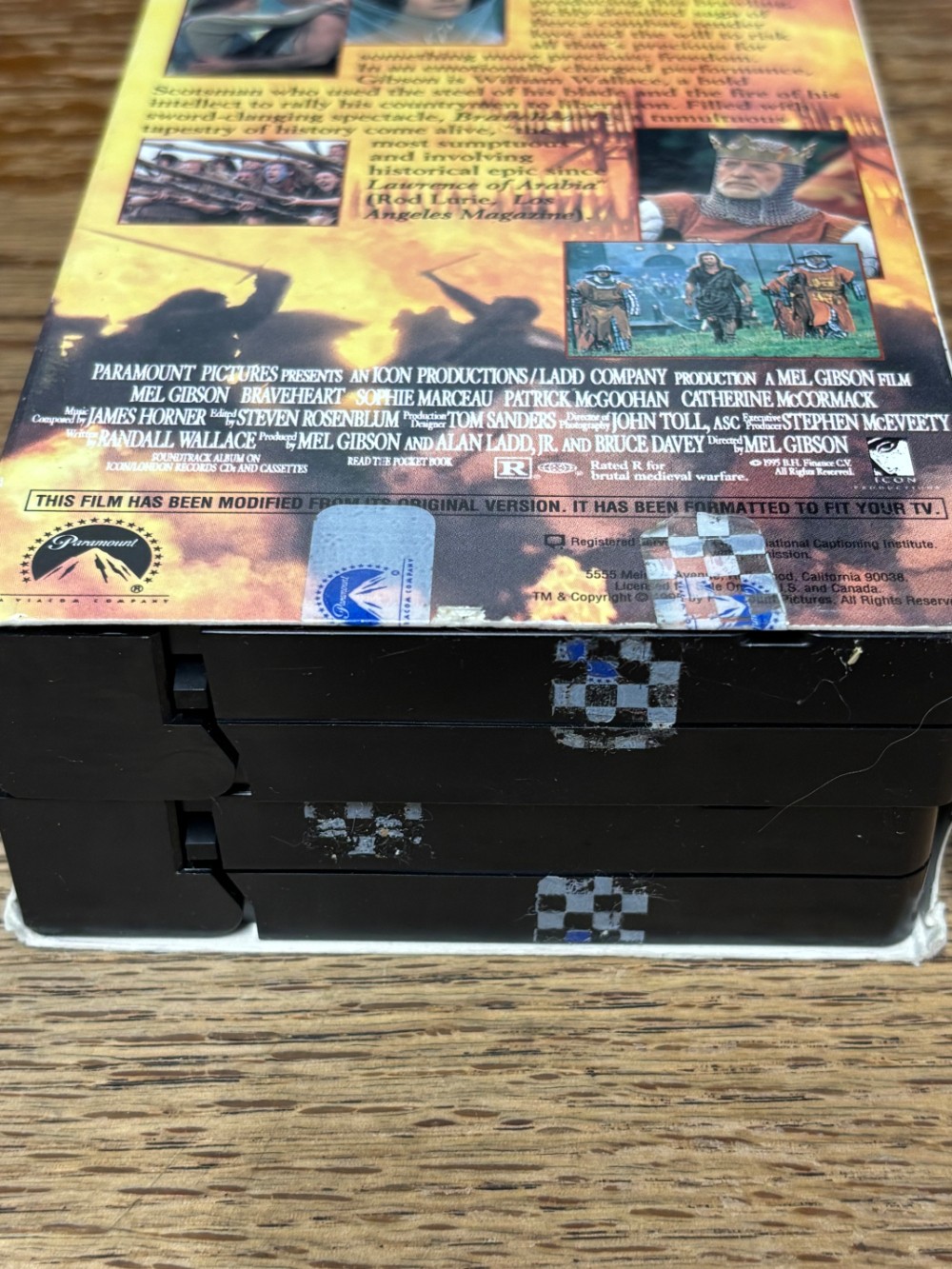 Braveheart VHS Movie 2 Tape Set Mel Gibson Paramount 1995
