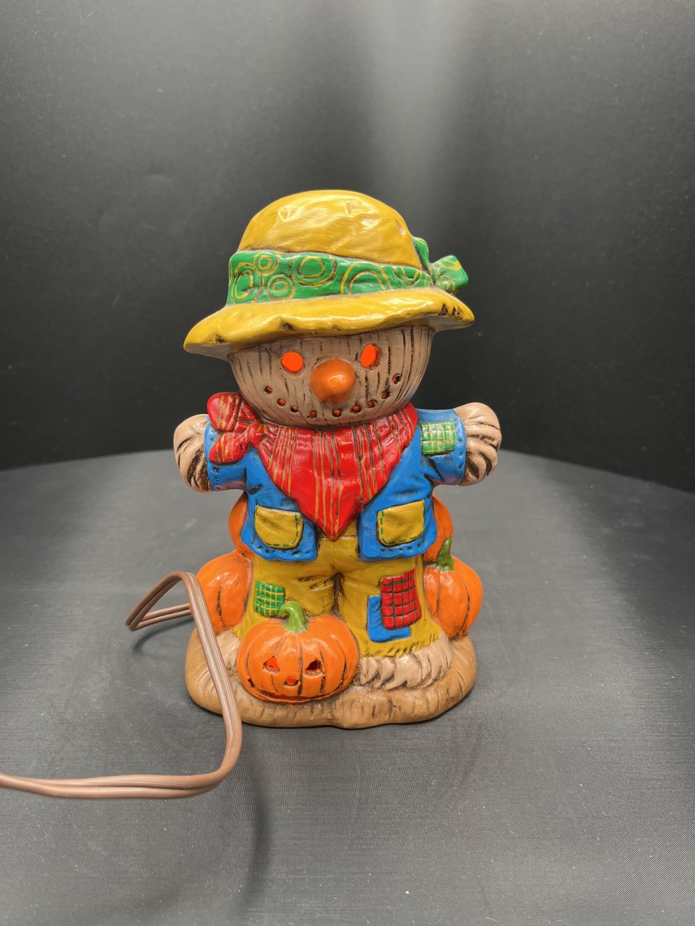 Vtg Ceramic Scarecrow Lamp