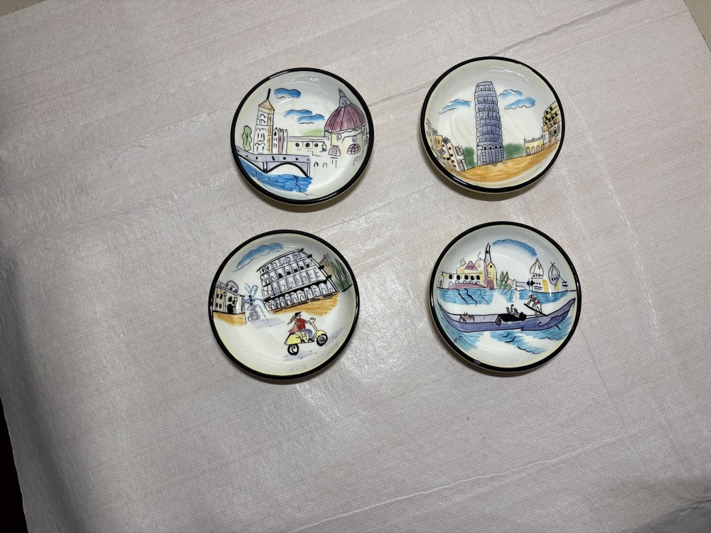 Oneida Dipping Plates- Ceramic Set of 4 ~3.5