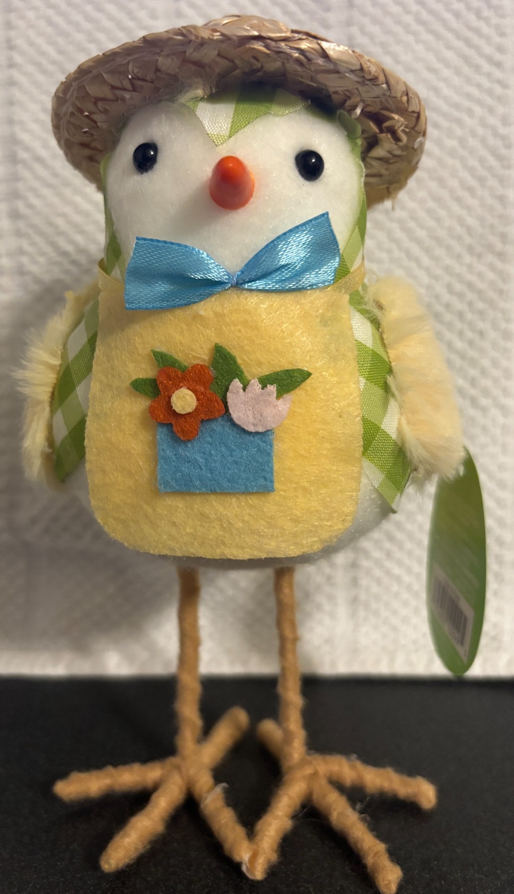Walgreen's happy go fluffy decorative bird straw hat apron