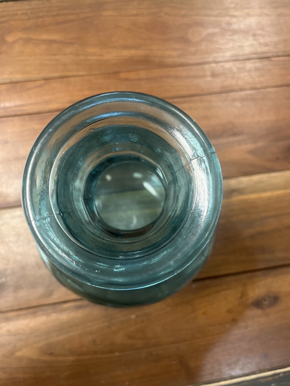 VivaTerra Zeta Geometric Blue Glass Vase