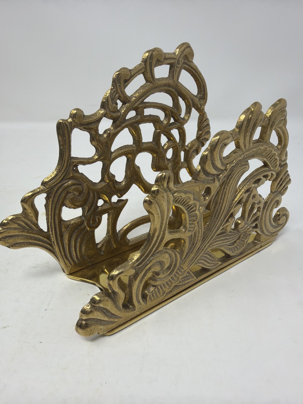 Vtg Victorian Style Brass Letter Holder