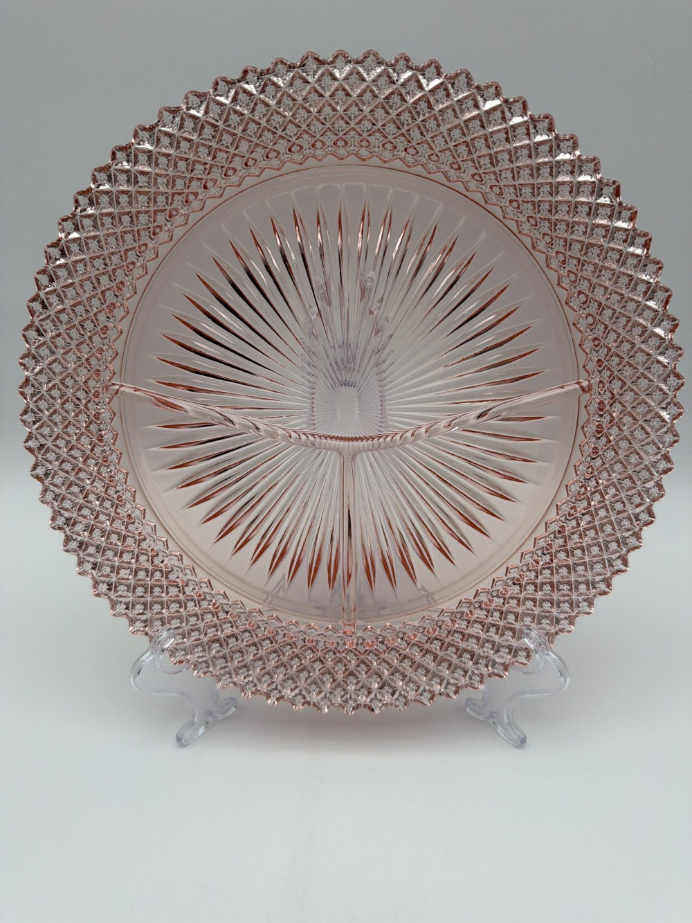 Vtg Pink Depression Glass Plate