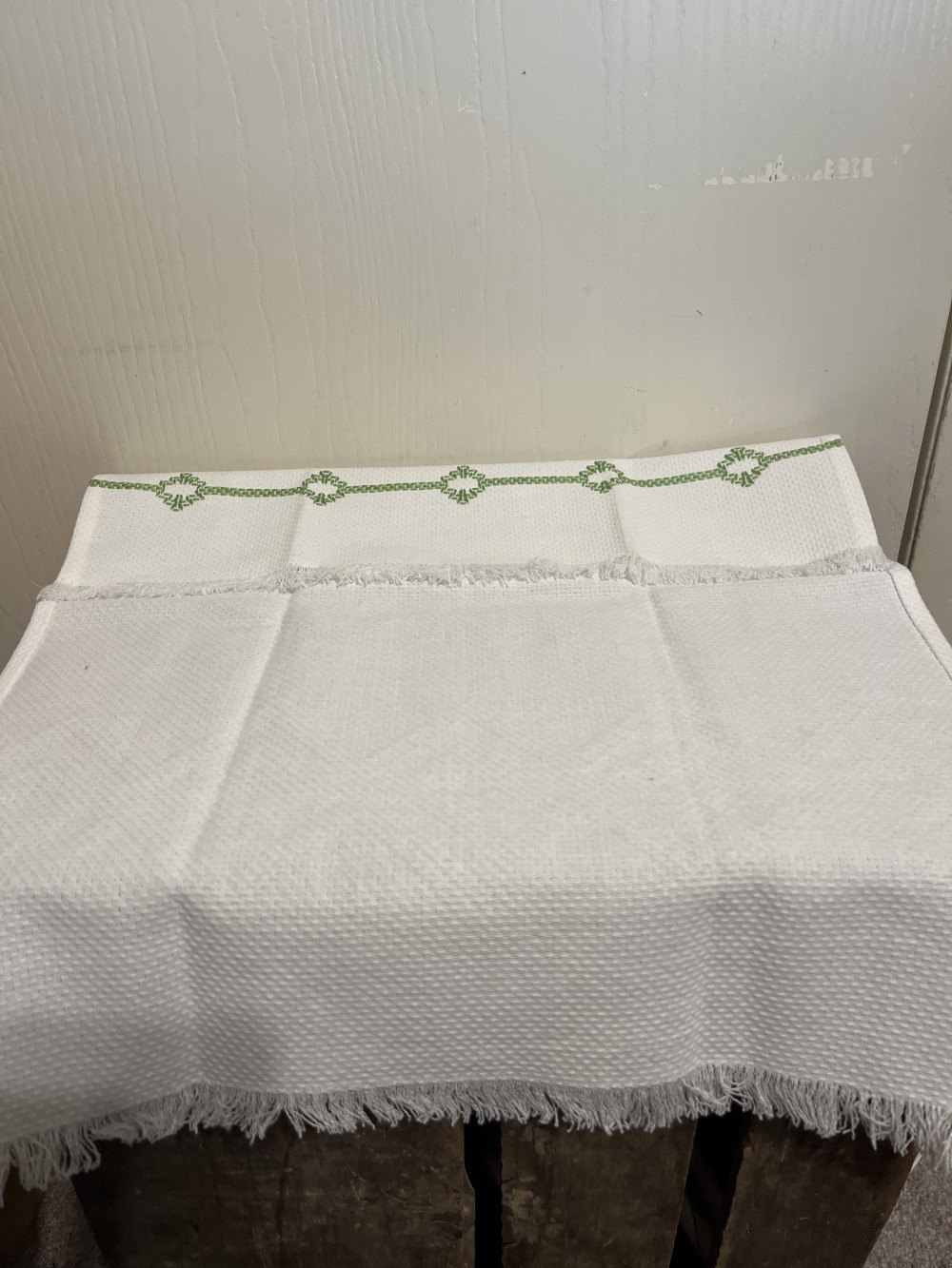 Embroidered Tea Towel - green