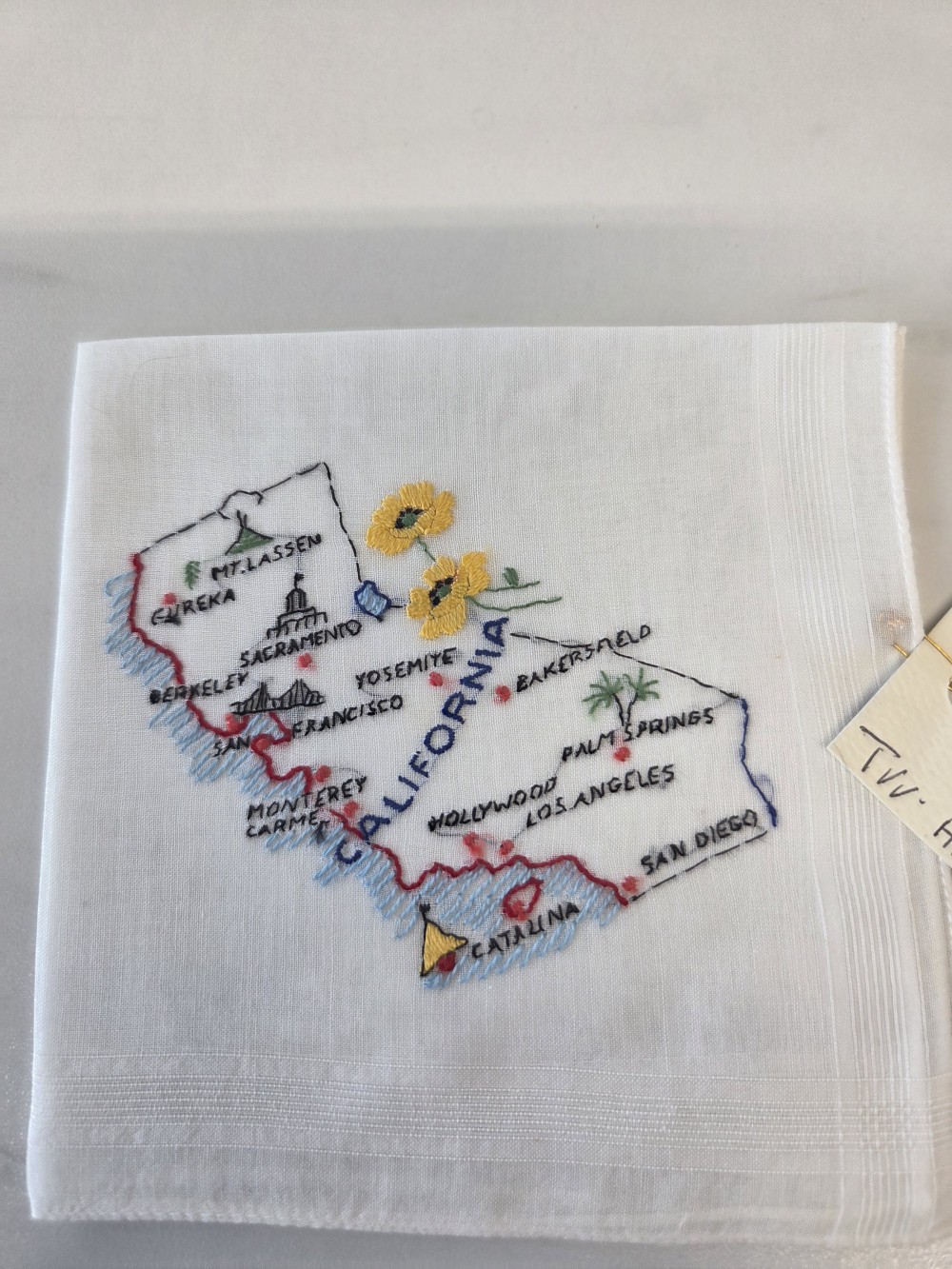 HK-773 California souvenir hankie