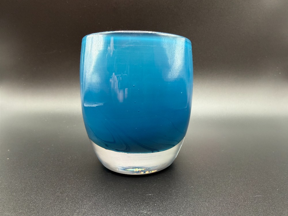 Official Glassybaby Hand-Blown Votive Candle Holder – Home Sweet Home Blue