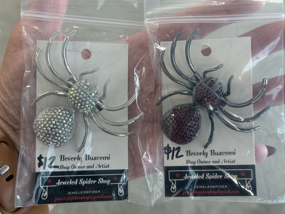 Brooch Pin - Large Rhinestone Spider