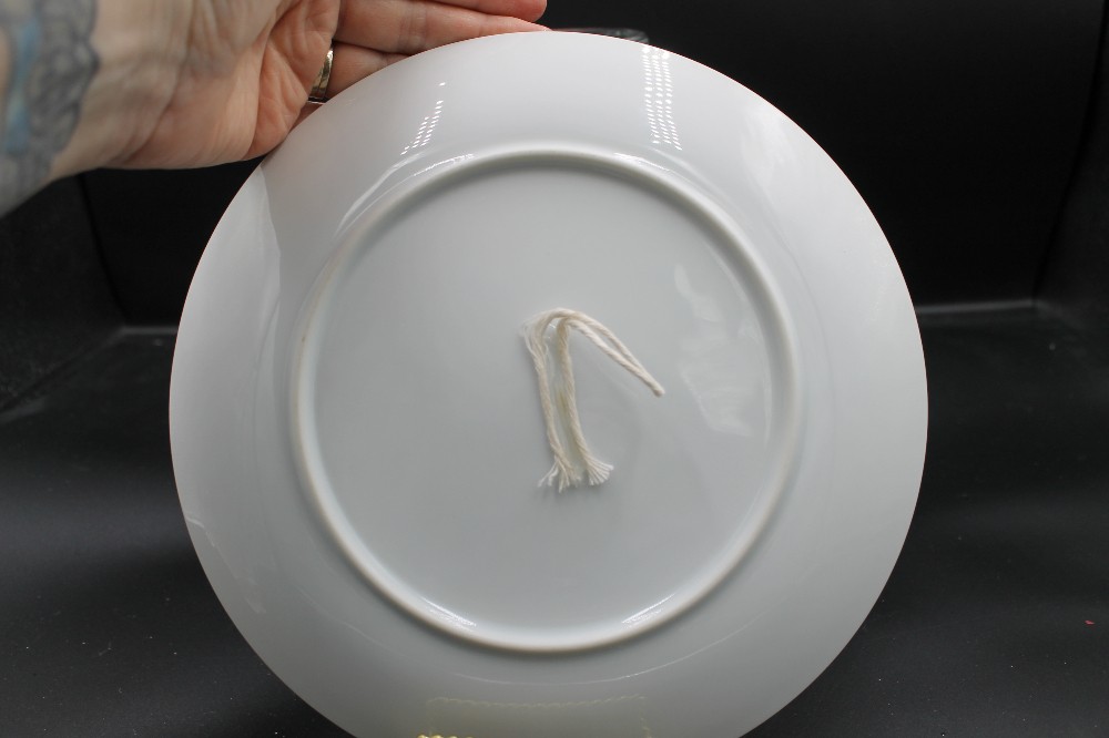 Floral urn collector plate, as is hanger on back