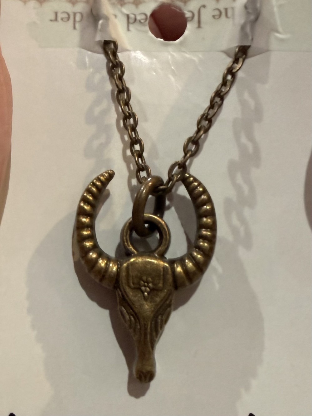 Necklace - Bronze Steer Skull Pendant