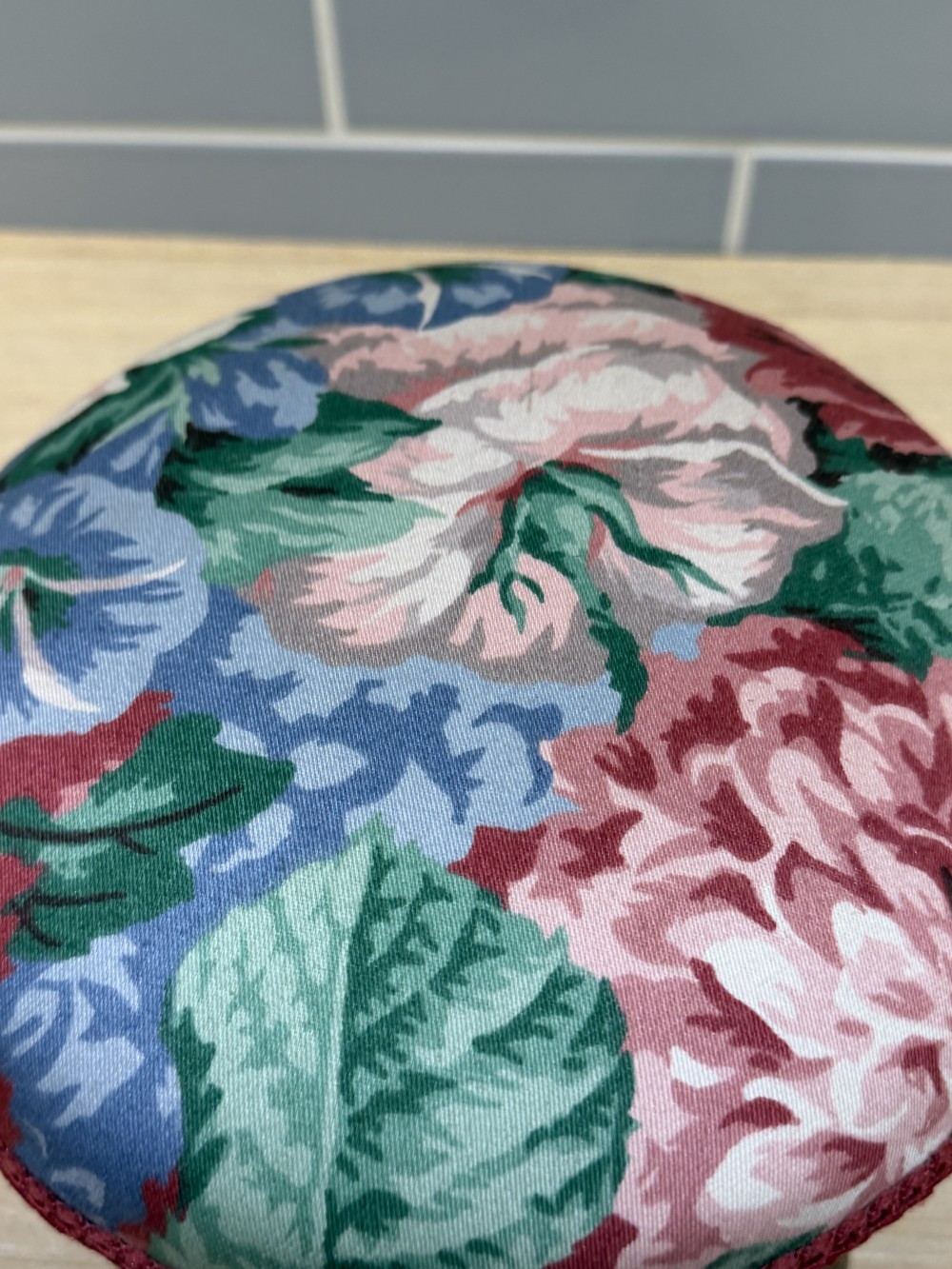 VTG Floral Upholstered Mini Footstool 5’