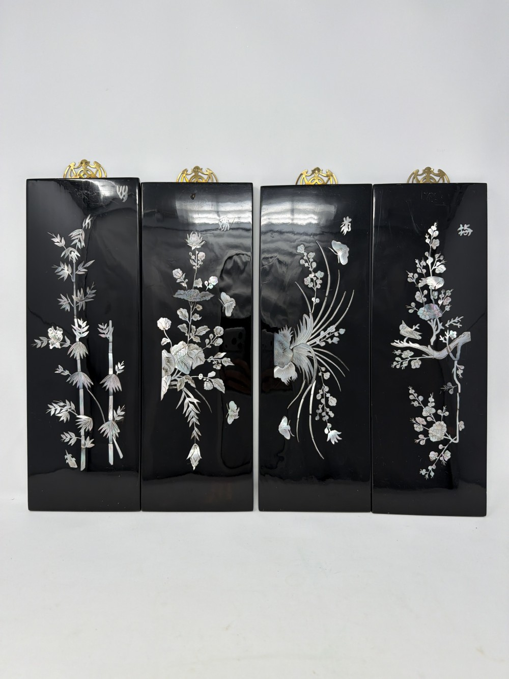 Black Lacquer Mother of Pearl Inlay Wall Panels