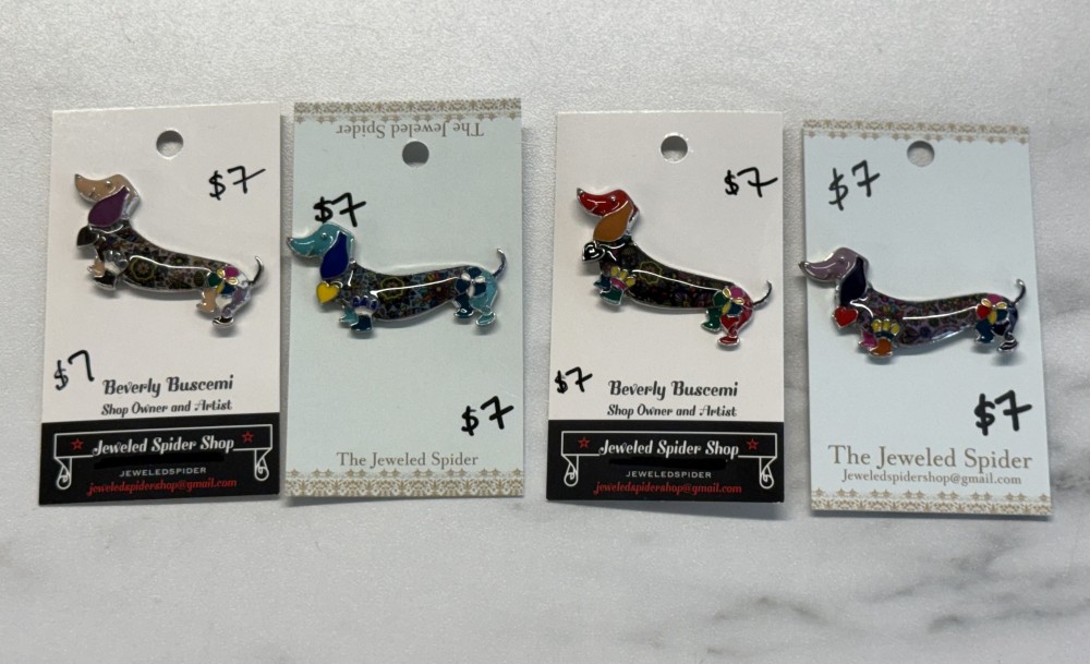 Dachshund Enamel Brooch - multiple colors