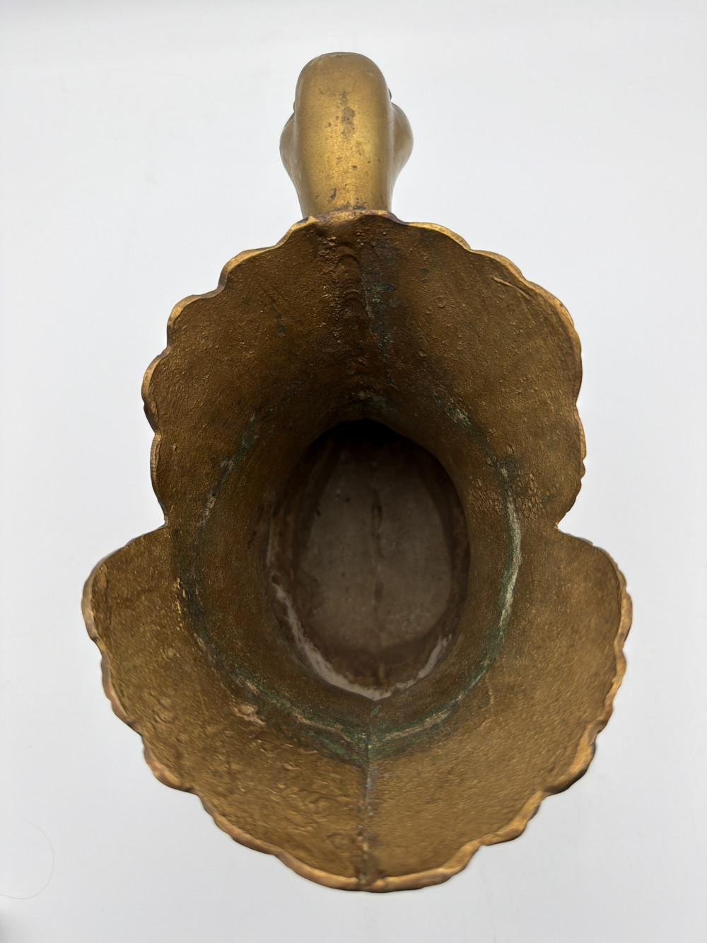 Heavy Vintage Brass Swan Planter