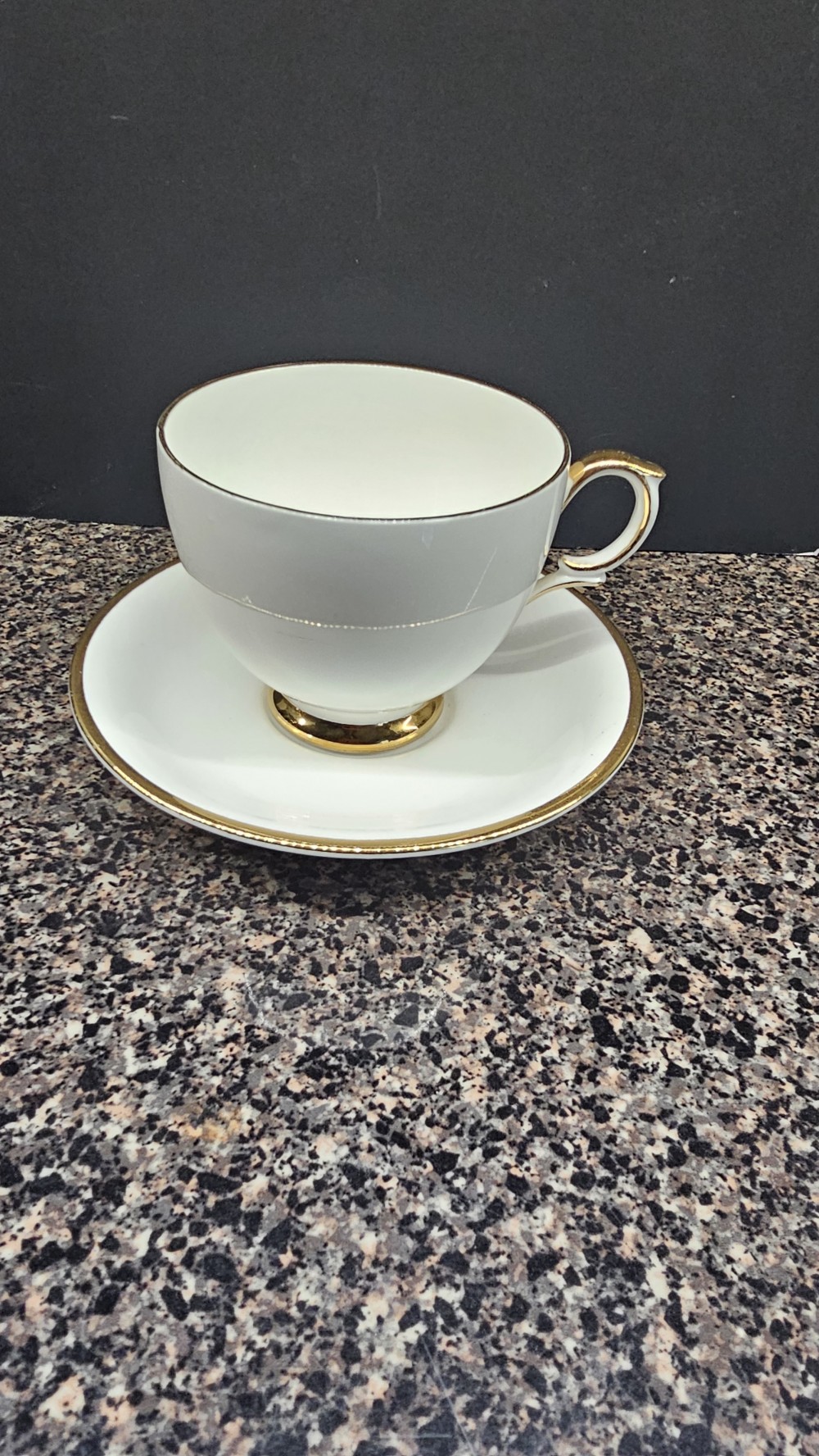 Vintage Royal Victoria fine bone china gold trimmed  tea  cup and saucer