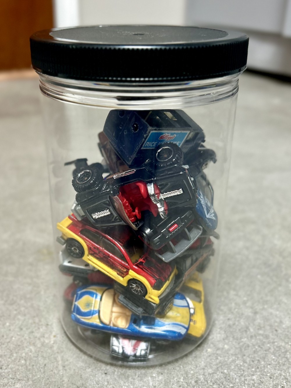 Box of toy cars