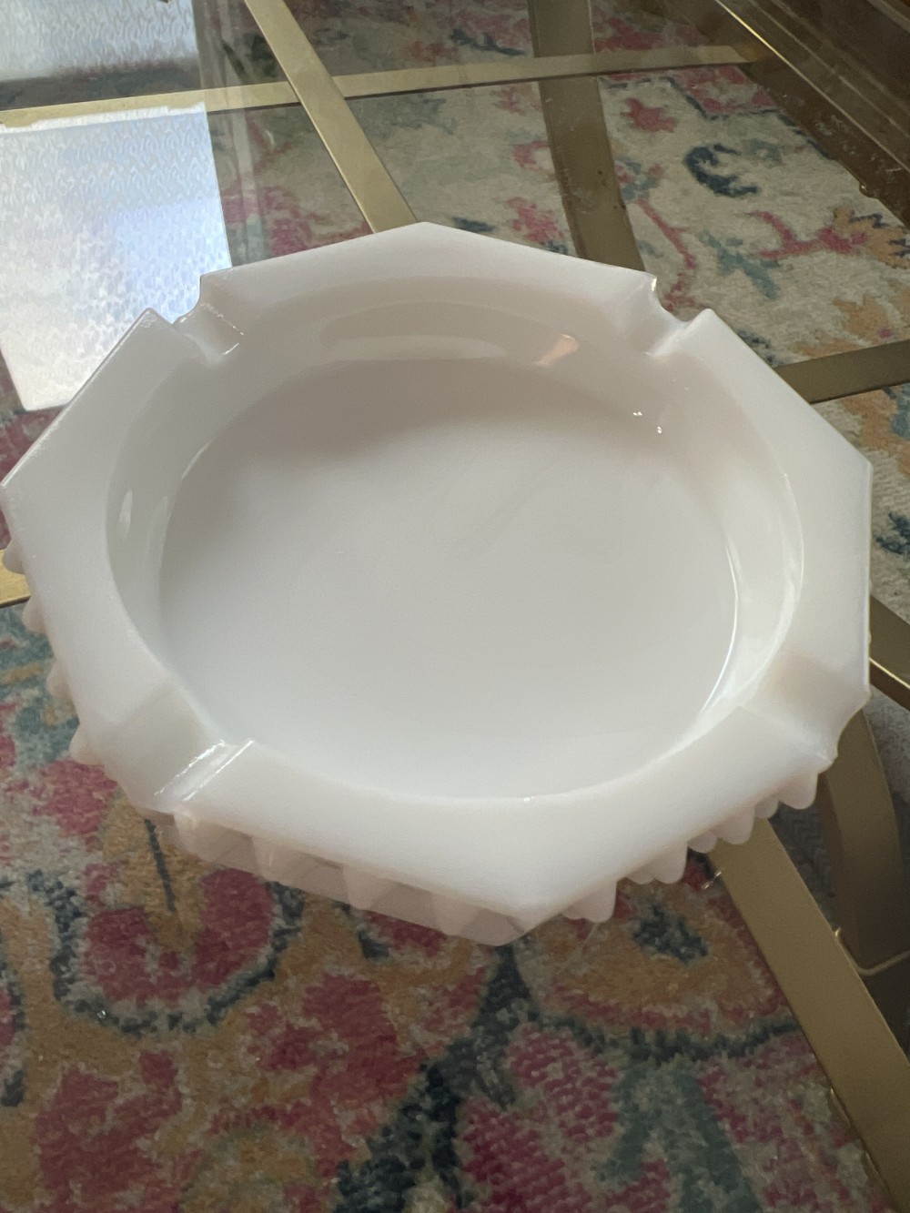 Fenton Milk Glass Hobnail Octagon Tray