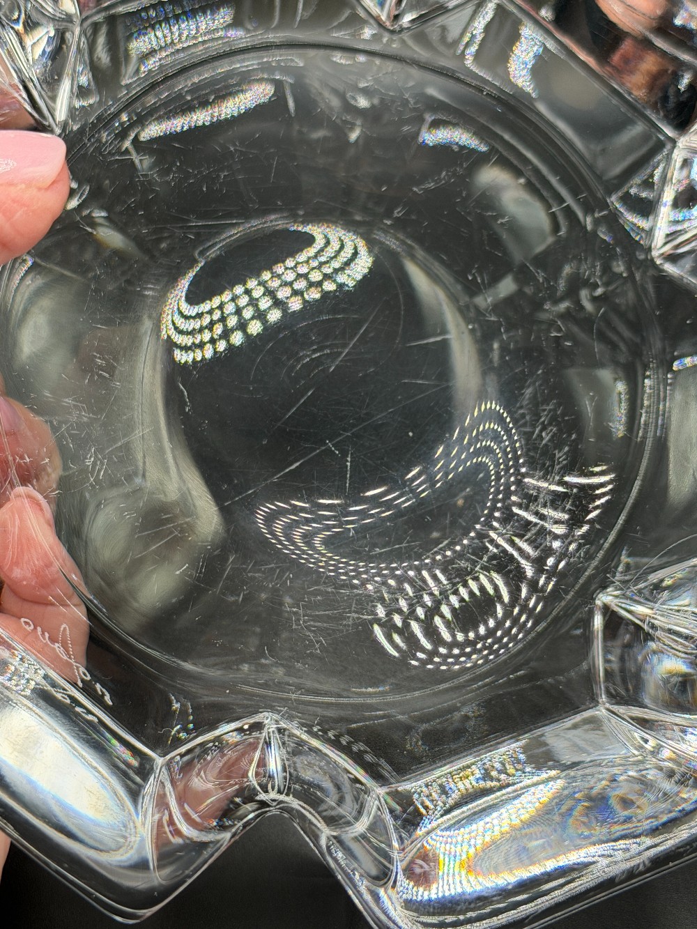 Vintage Orrefors Sweden Crystal Corona Bowl by Lars Hellsten