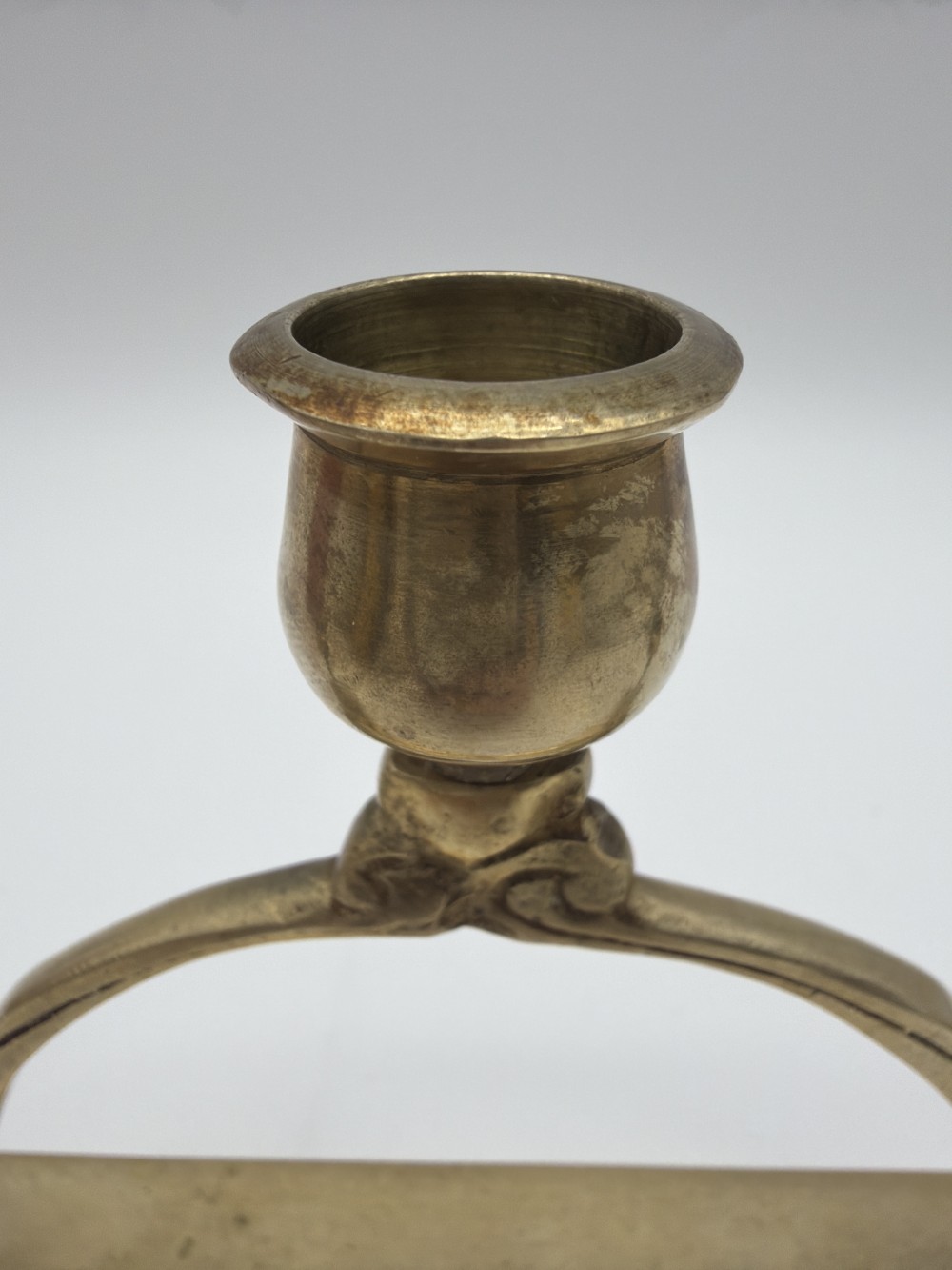 Vtg Brass Three-Light Candelabra