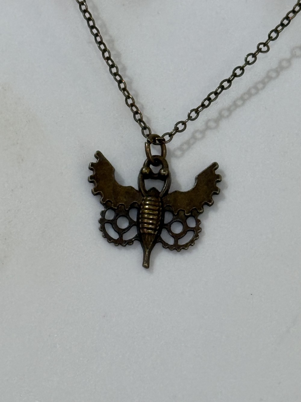 Pendant Necklace - Steampunk Insect in Bronze, Fly