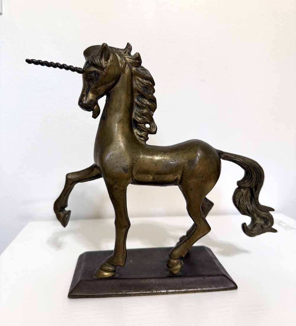 Vintage 1982 Enesco brass unicorn figurine