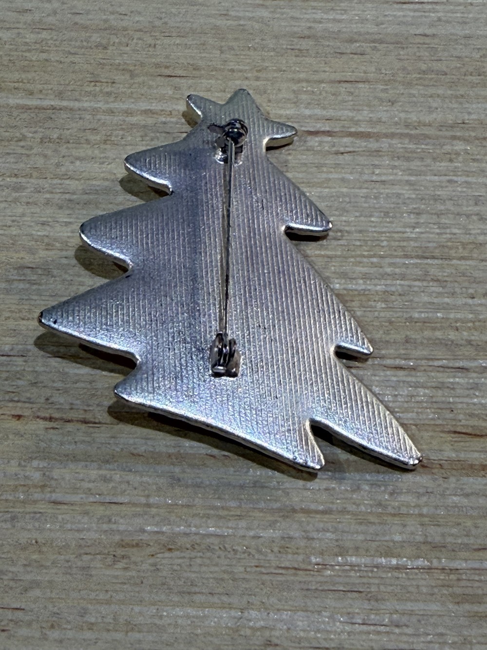 VTG Silver-Tone Christmas Tree Brooch