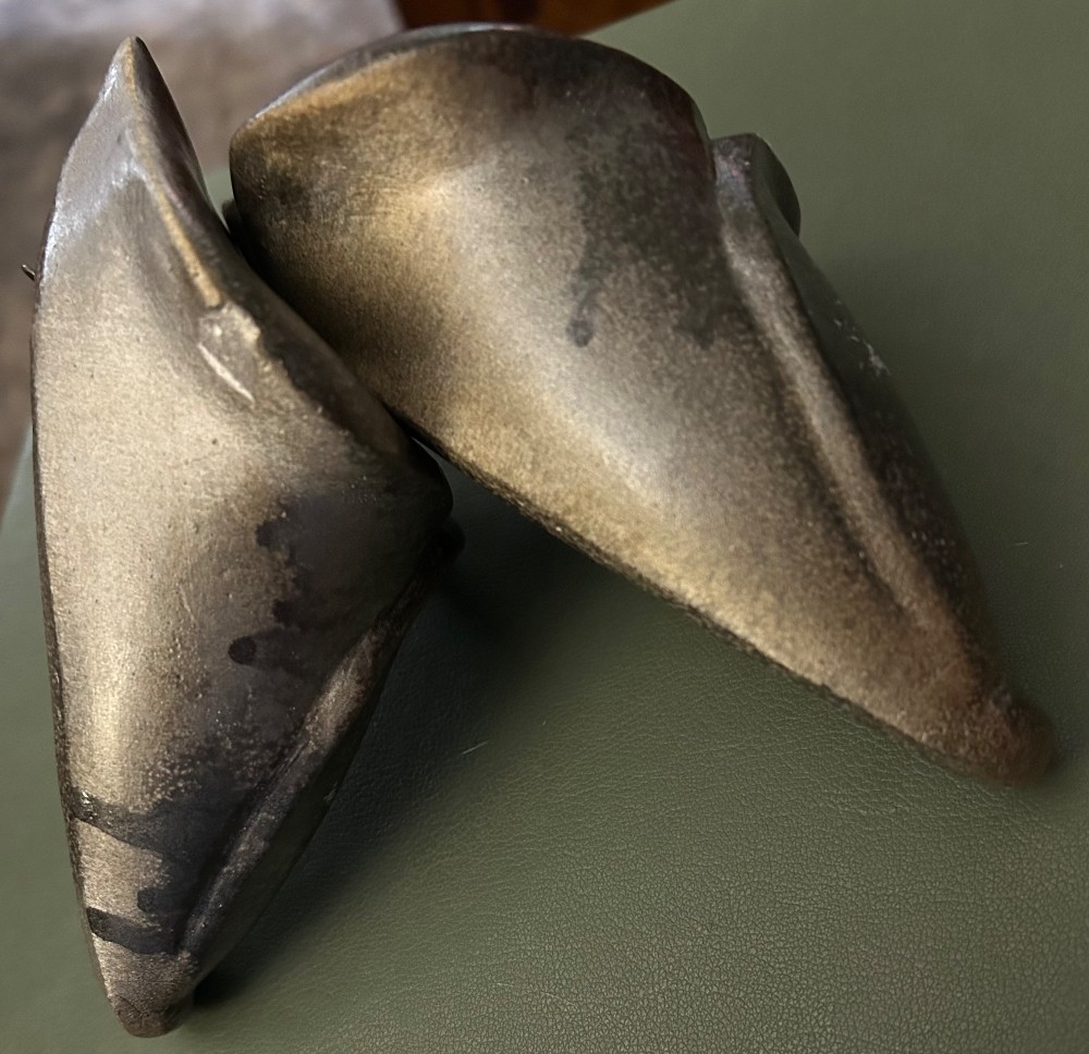 Vintage Ceramic Calla Lily Wall Pockets - Set of 2 | Hand-Glazed Metallic Silver Vases | Mid-Century Modern Art Pottery Dimensional Planters | Dramatic Organic Glaze Drips | #VintagePottery #ArtPottery #WallPockets #CallaLilyVase #MetallicGlaze #MCMDecor