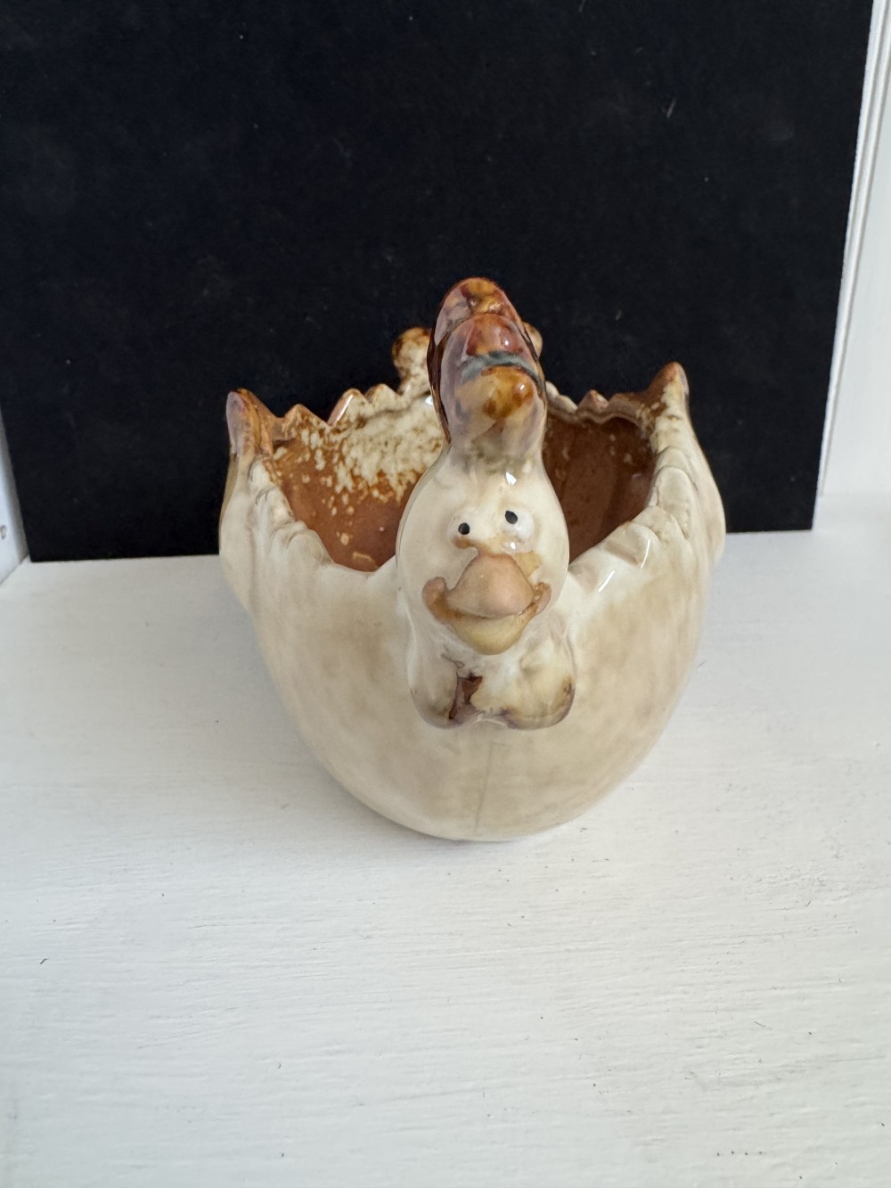 POTTERY CHICKEN PLANTER/TRINKET DISH