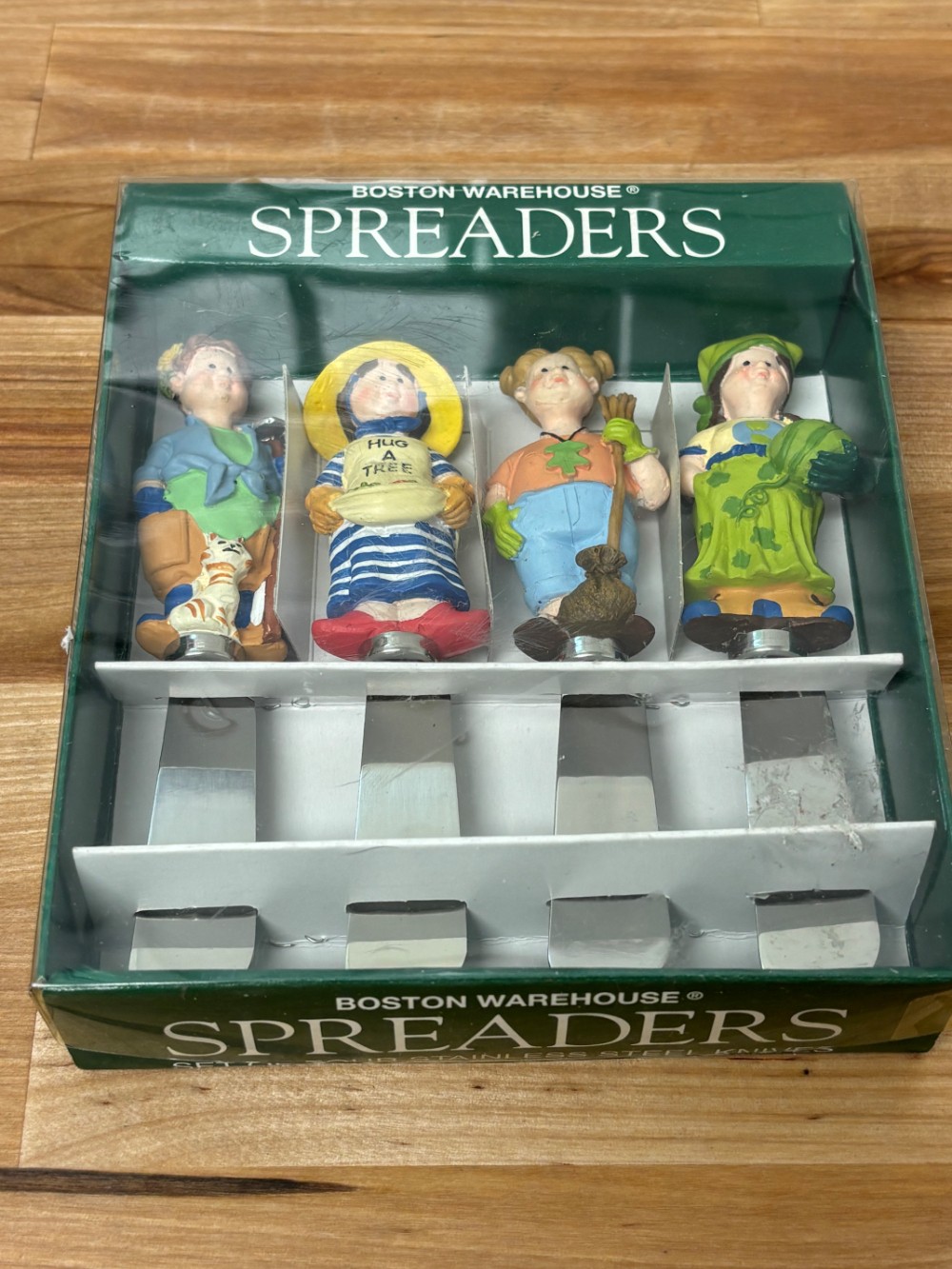 Boston Warehouse Young Hippies Garden Cheese Butter Jam Spreaders Set of 4 1999