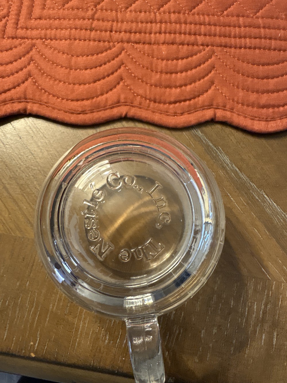Nestle Etches Globe World Glass Mug VIntage 3 inch diameter