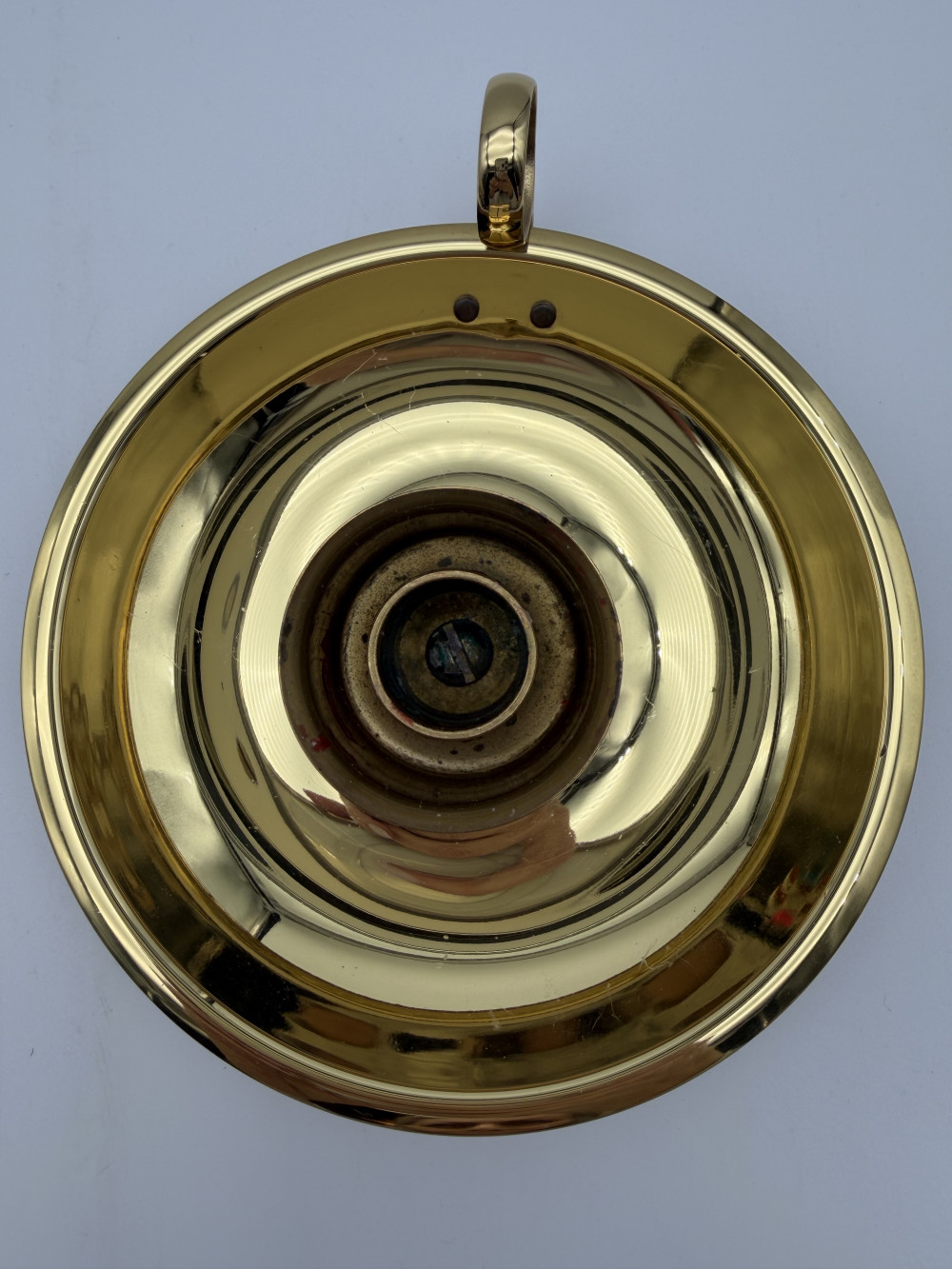 Brass Chamberstick Candle Holder with Finger Loop